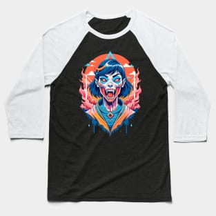 Pop Art japanese horror kuchisake onna Baseball T-Shirt